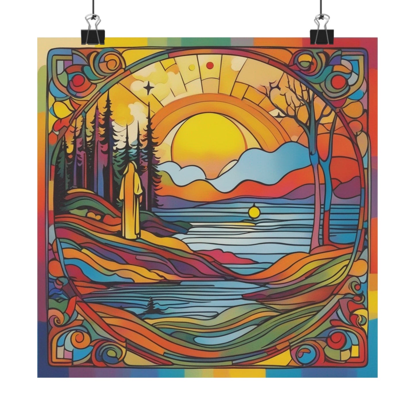 "The Hermit Poster Print Inspired by Peter Max Style" by PenPencilArt