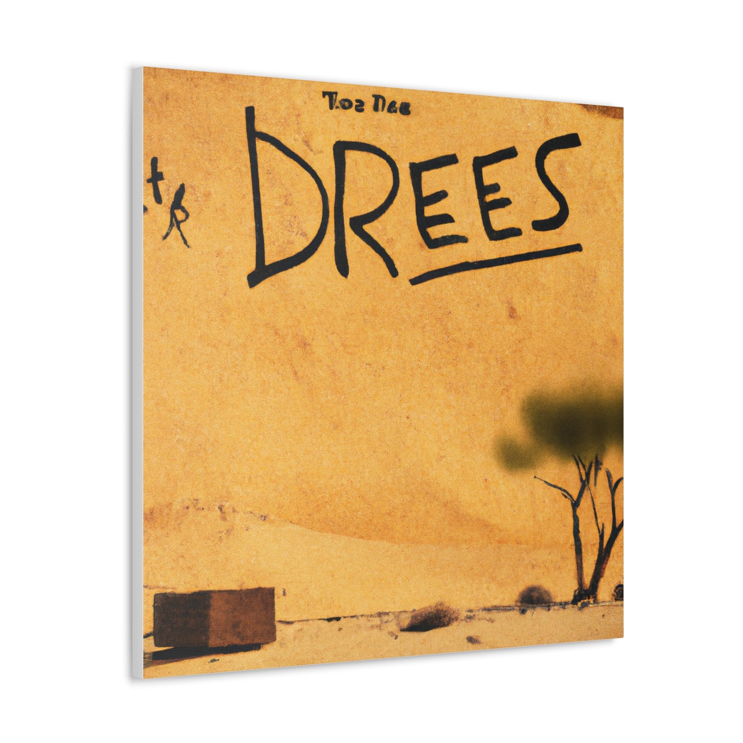 "Desert Landscape Canvas Print Inspired by Banksy" by PenPencilArt