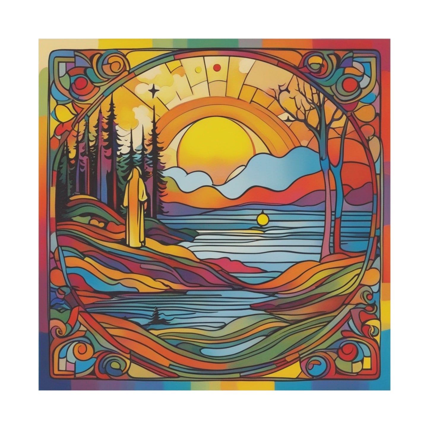 "The Hermit Poster Print Inspired by Peter Max Style" by PenPencilArt