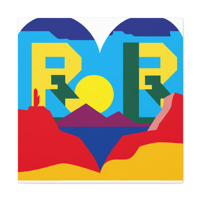 "Robert Indiana Inspired Desert Landscape Canvas Print" by PenPencilArt