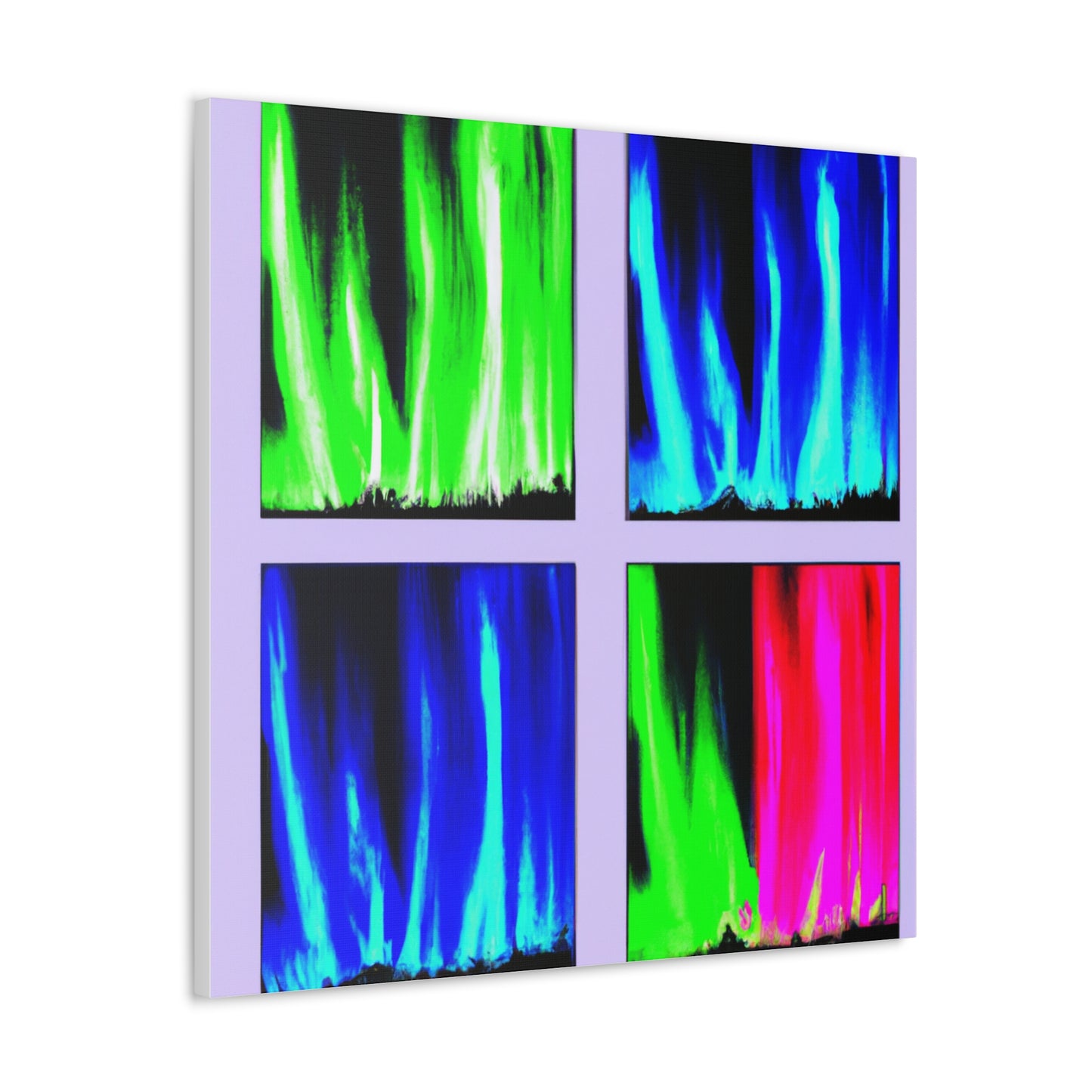 "Andy Warhol Inspired Aurora Borealis Canvas Print" by PenPencilArt