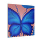 "Blue Butterfly Canvas Print Inspired by Georgia O'Keeffe" by PenPencilArt