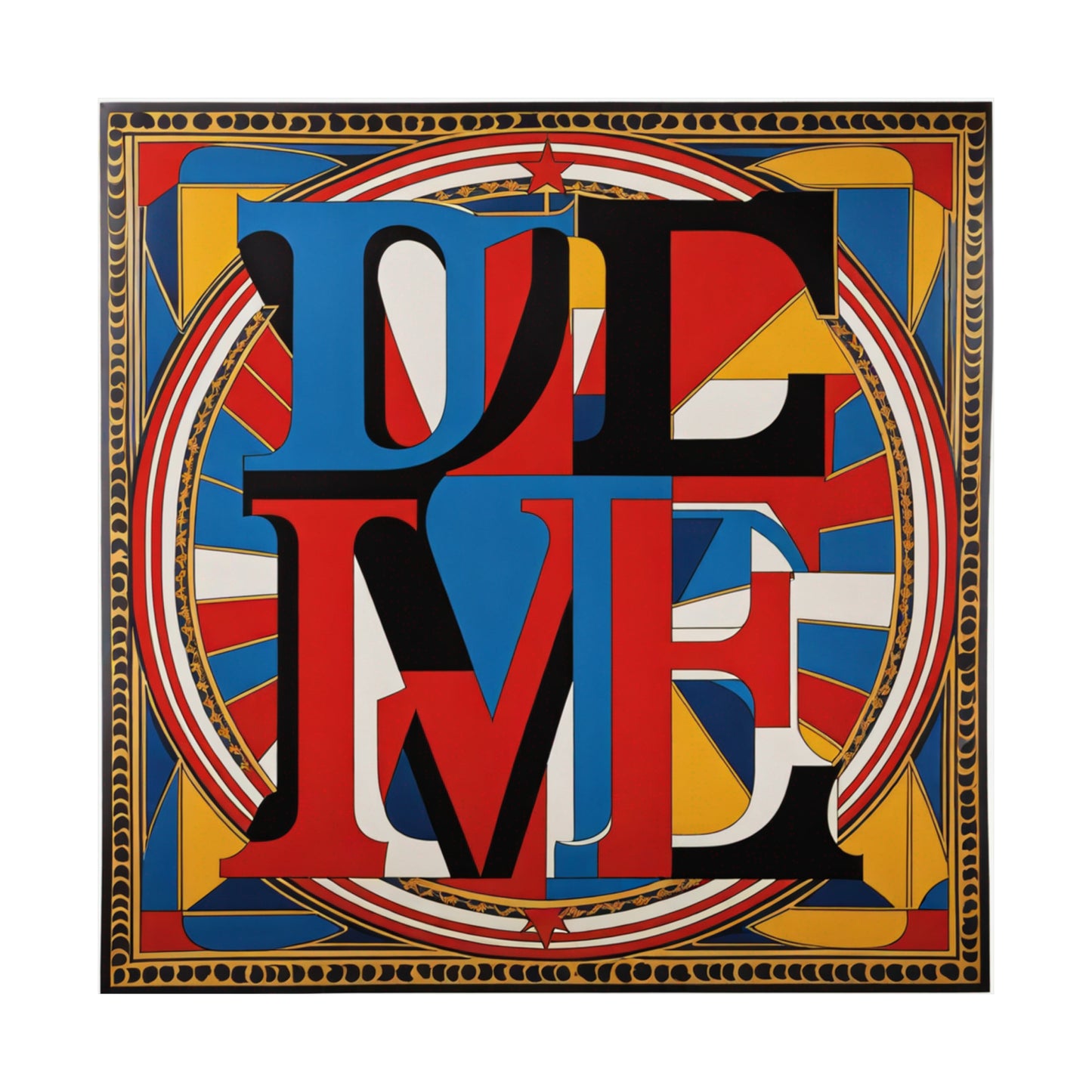 "Robert Indiana-Inspired Justice Poster Print" by PenPencilArt