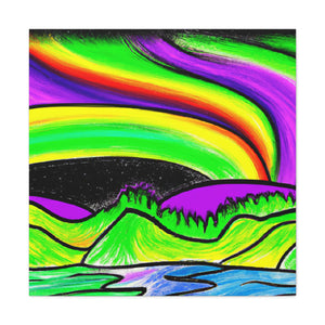 "Peter Max-Inspired Aurora Borealis Canvas Prints" by PenPencilArt