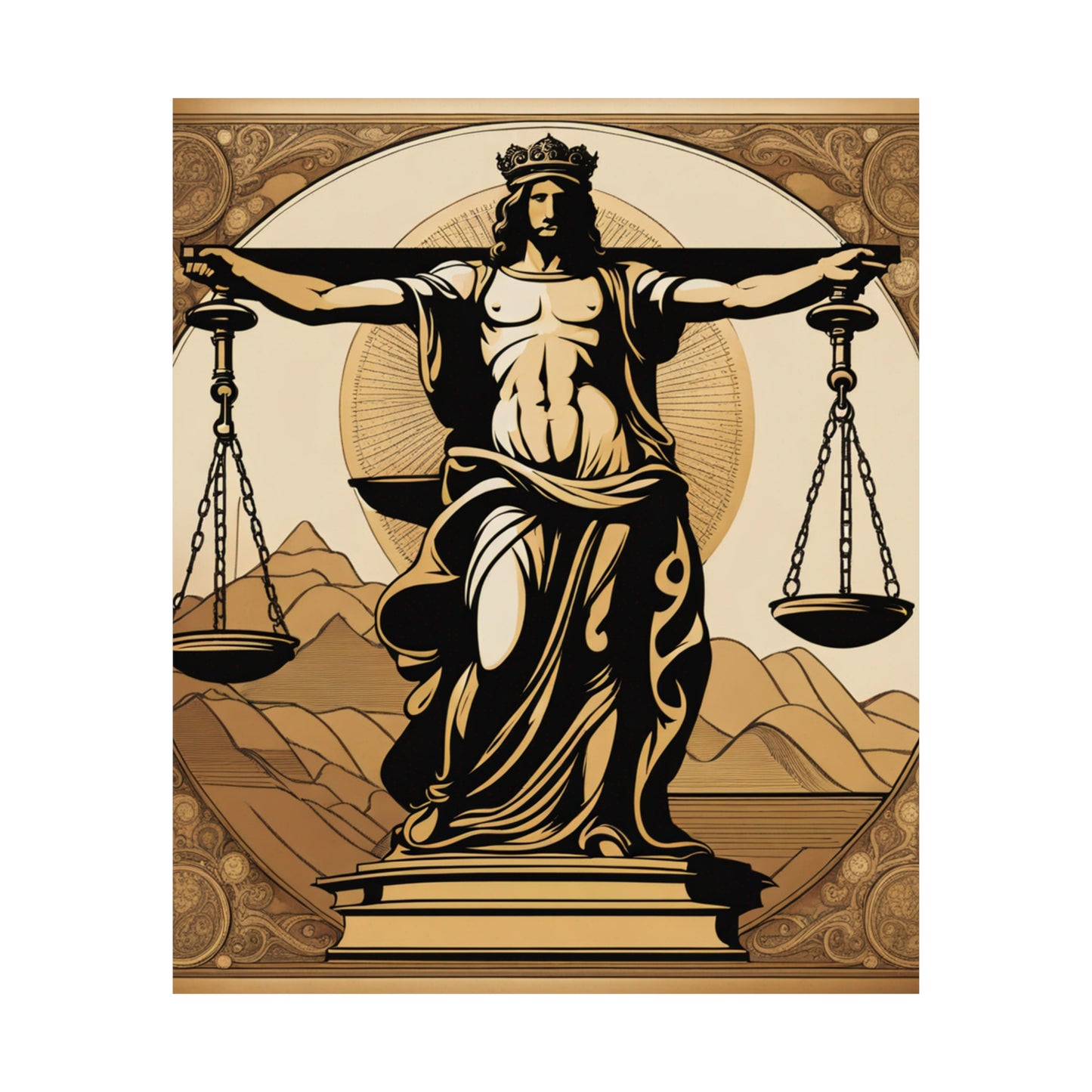 "Da Vinci-Inspired Justice Poster Print: Wall Art for Your Home" by PenPencilArt