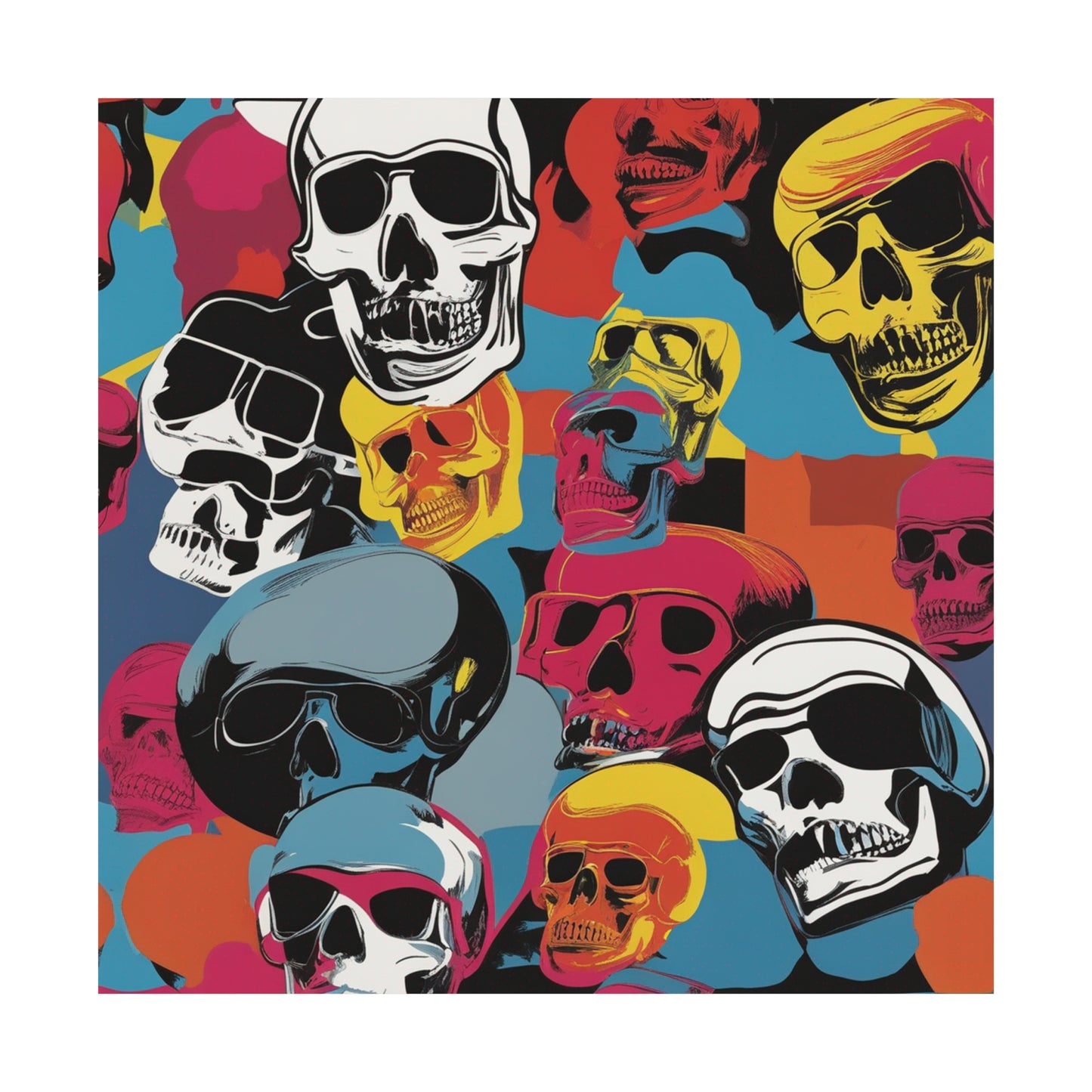 "Vibrant Pop Art Poster of Death - Andy Warhol Inspired" by PenPencilArt