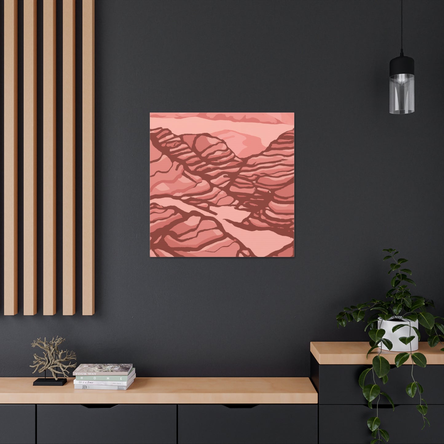 "Georgia O'Keeffe-Inspired Desert Landscape Canvas Print" by PenPencilArt