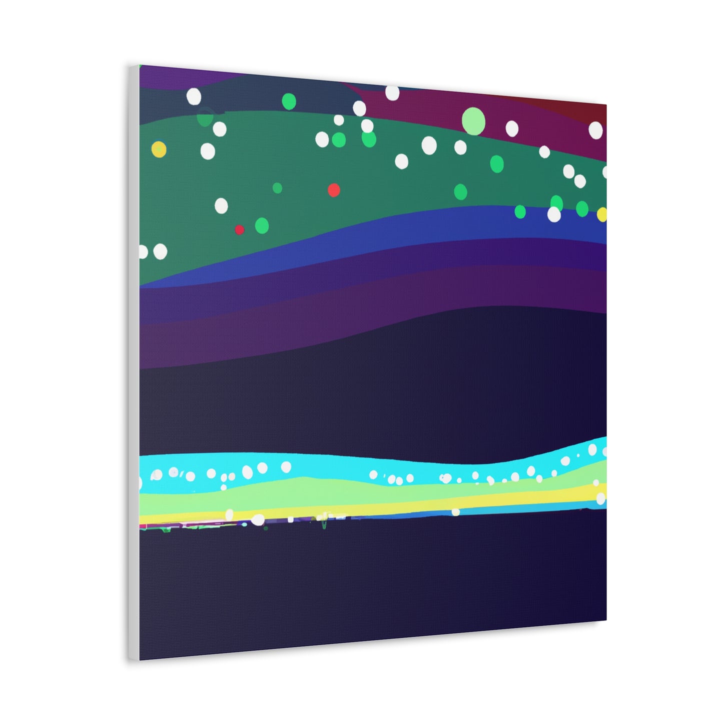 "Modern Art-Inspired Aurora Borealis Canvas Print" by PenPencilArt