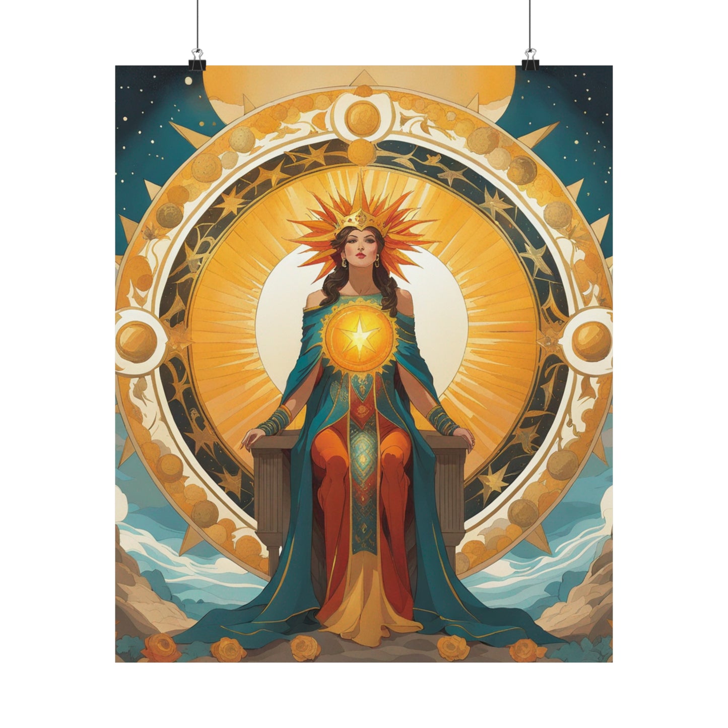 "Krenz Cushart, Kawacy & Neoism Inspired Sun Poster Print" by PenPencilArt