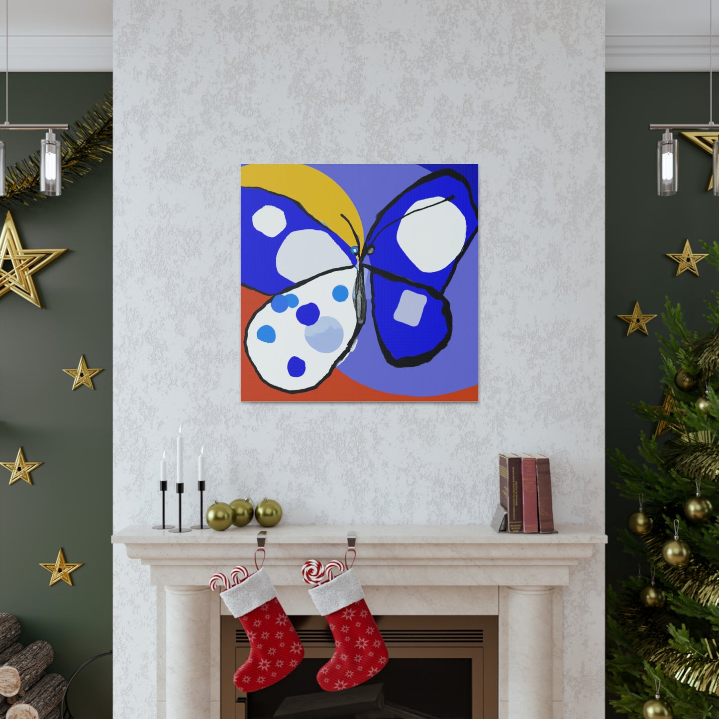 "Blue Butterfly Canvas Print Inspired by Wassily Kandinsky" by PenPencilArt