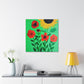 "Flowers in Banksy-Inspired Canvas Prints" by PenPencilArt