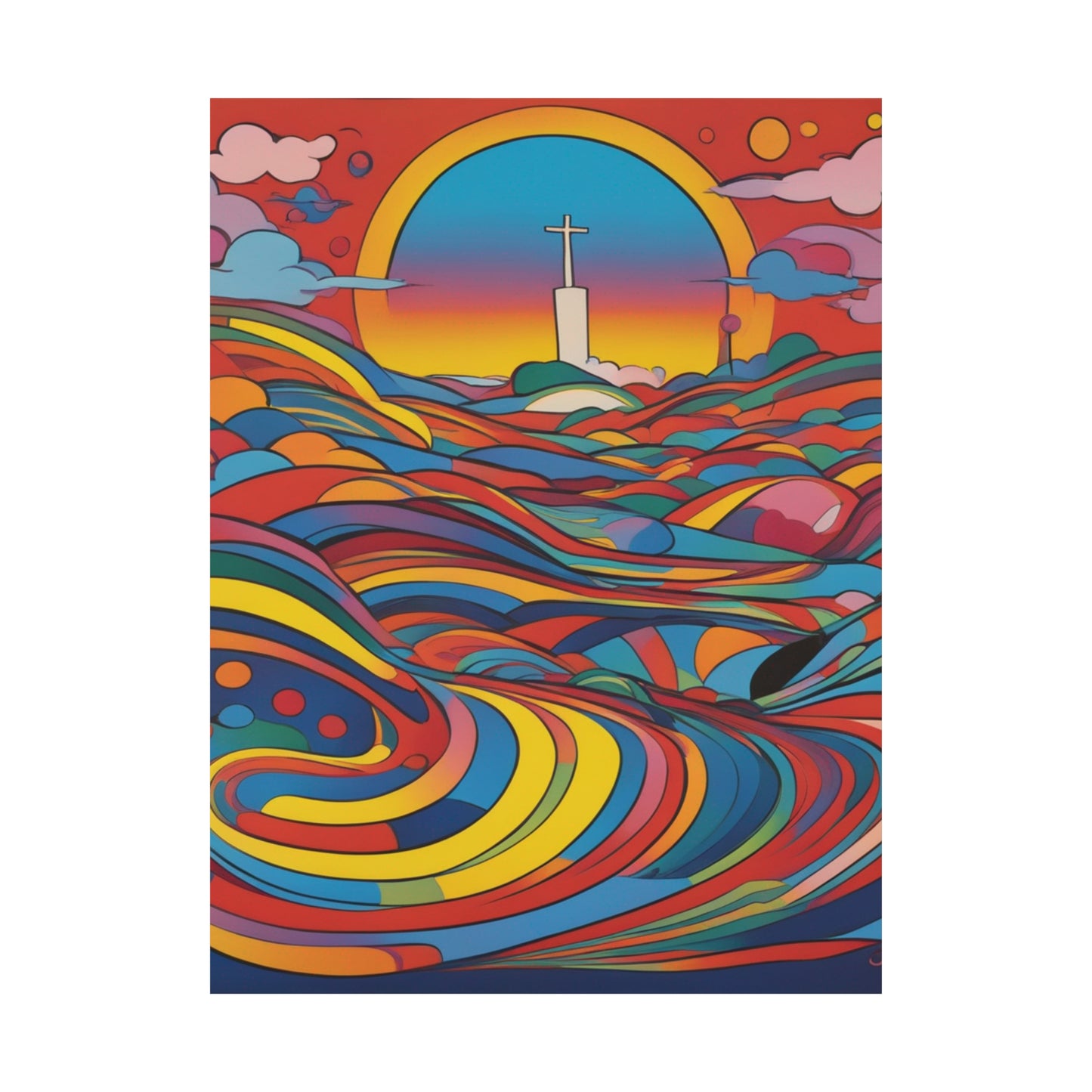 "Peter Max Inspired Death Poster Print" by PenPencilArt