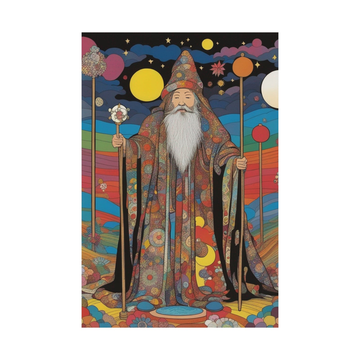 "Takashi Murakami-Inspired 'The Hermit' Digital Poster Print" by PenPencilArt