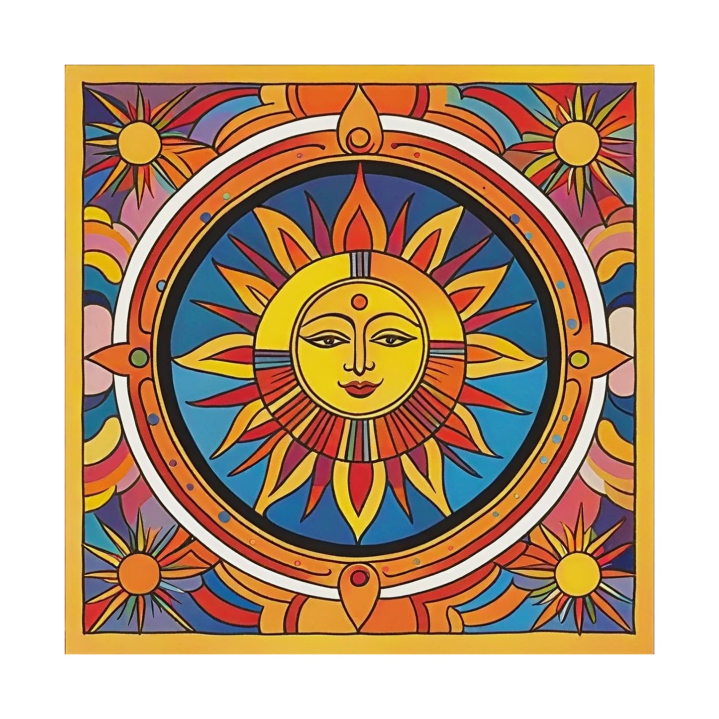 "Vibrant Peter Max-Inspired Sun Art Prints" by PenPencilArt