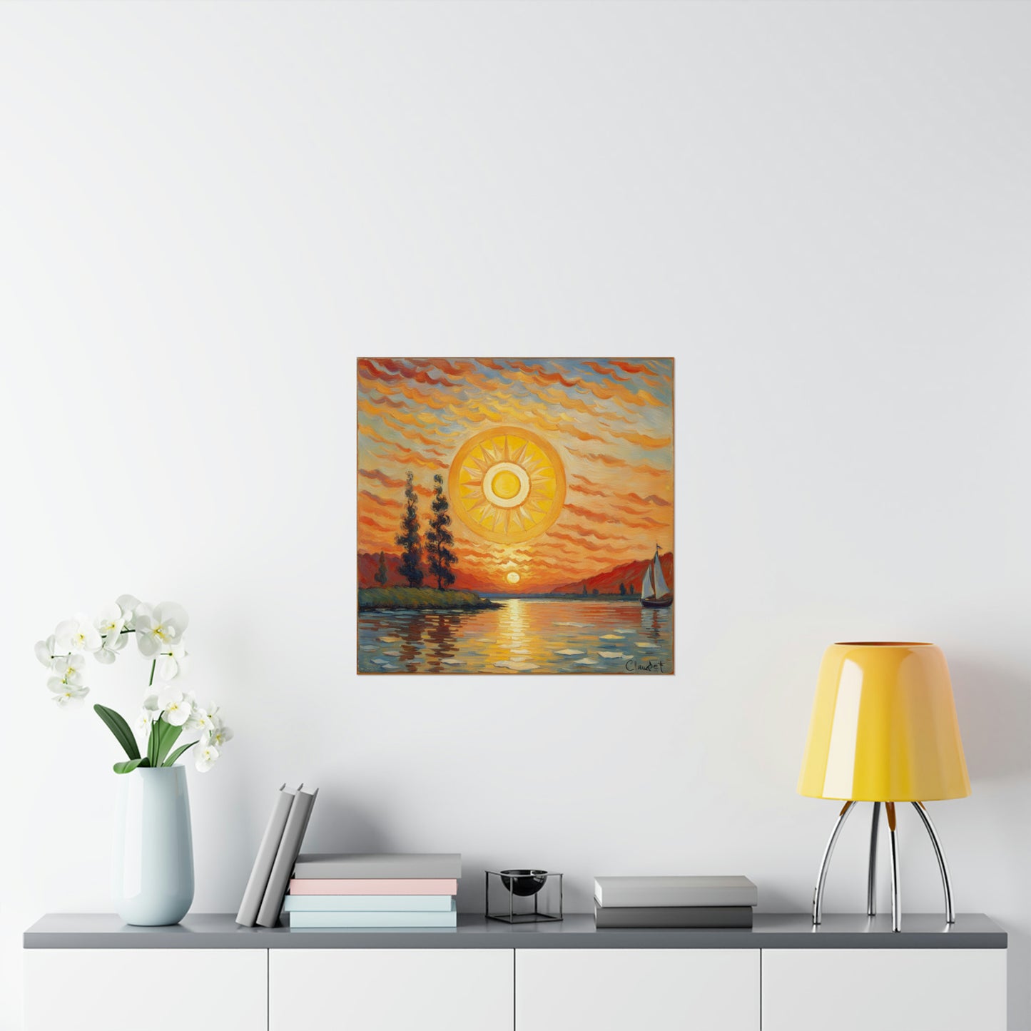 "Claude Monet-Inspired 'The Sun' Poster Print" by PenPencilArt