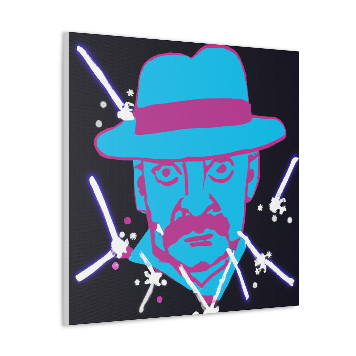 "Andy Warhol-Inspired Canvas Print of a Magical Wizard Controlling the Unknown" by PenPencilArt