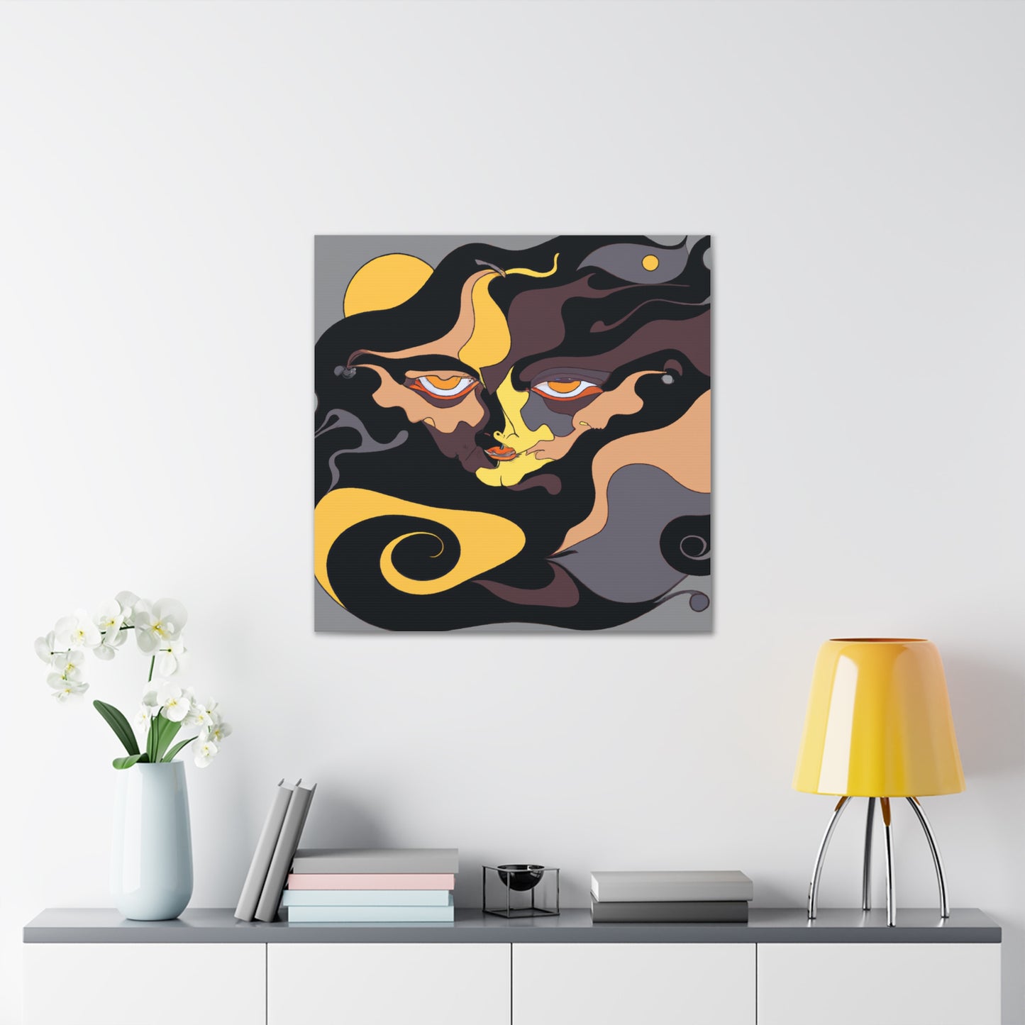 "Georgia O'Keeffe-Inspired Canvas Print of a Powerful Mage Controlling Universal Forces" by PenPencilArt