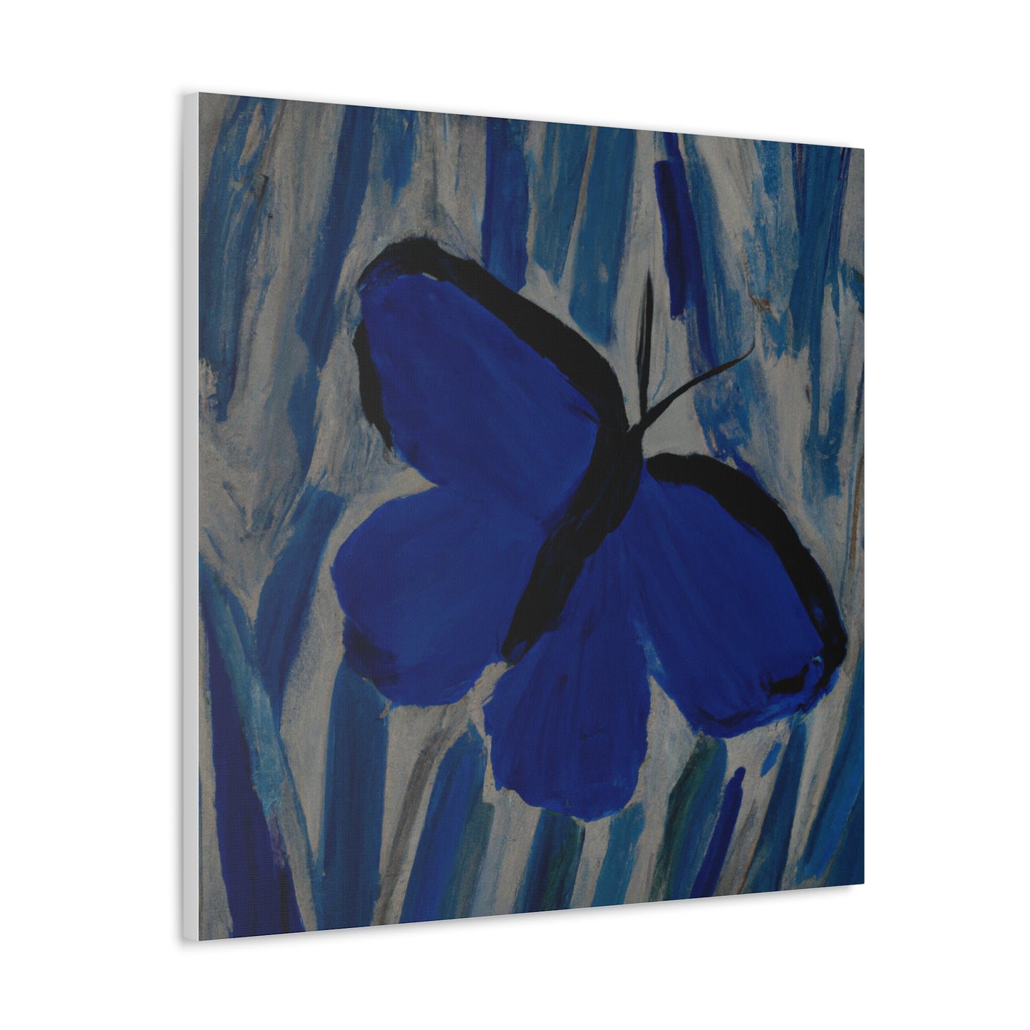 "Blue Butterfly Canvas Print Inspired by Clyfford Still" by PenPencilArt