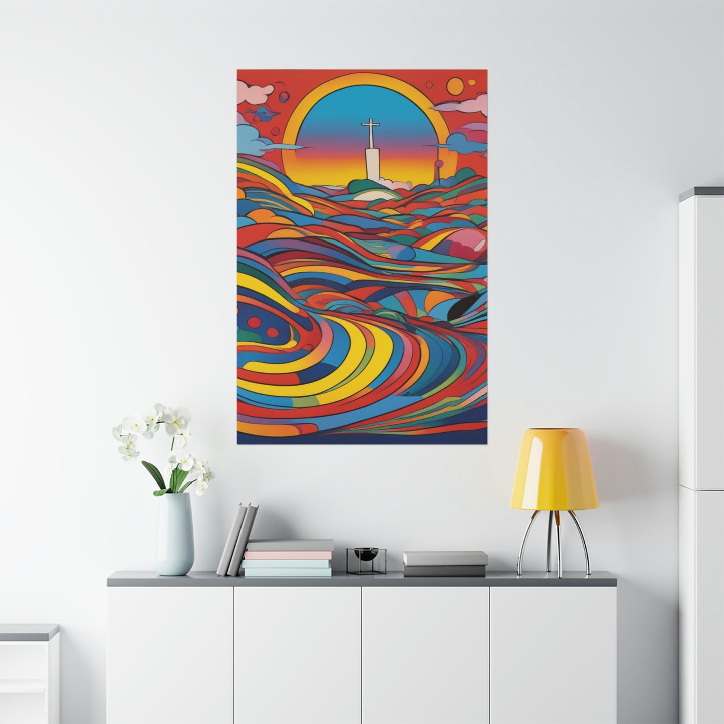 "Peter Max Inspired Death Poster Print" by PenPencilArt