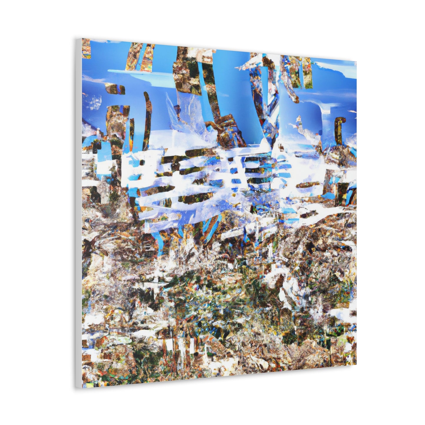 "Mimmo Rotella-Inspired Desert Landscape Canvas Print" by PenPencilArt