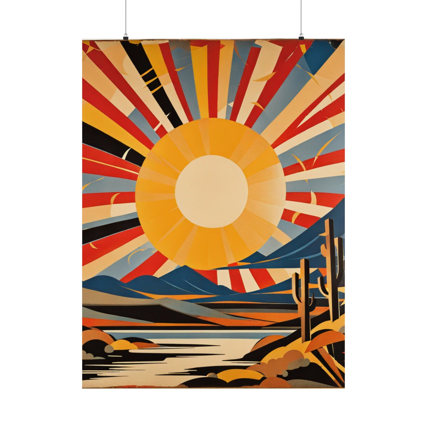 Mimmo Rotella Inspired Sun Poster Print by PenPencilArt