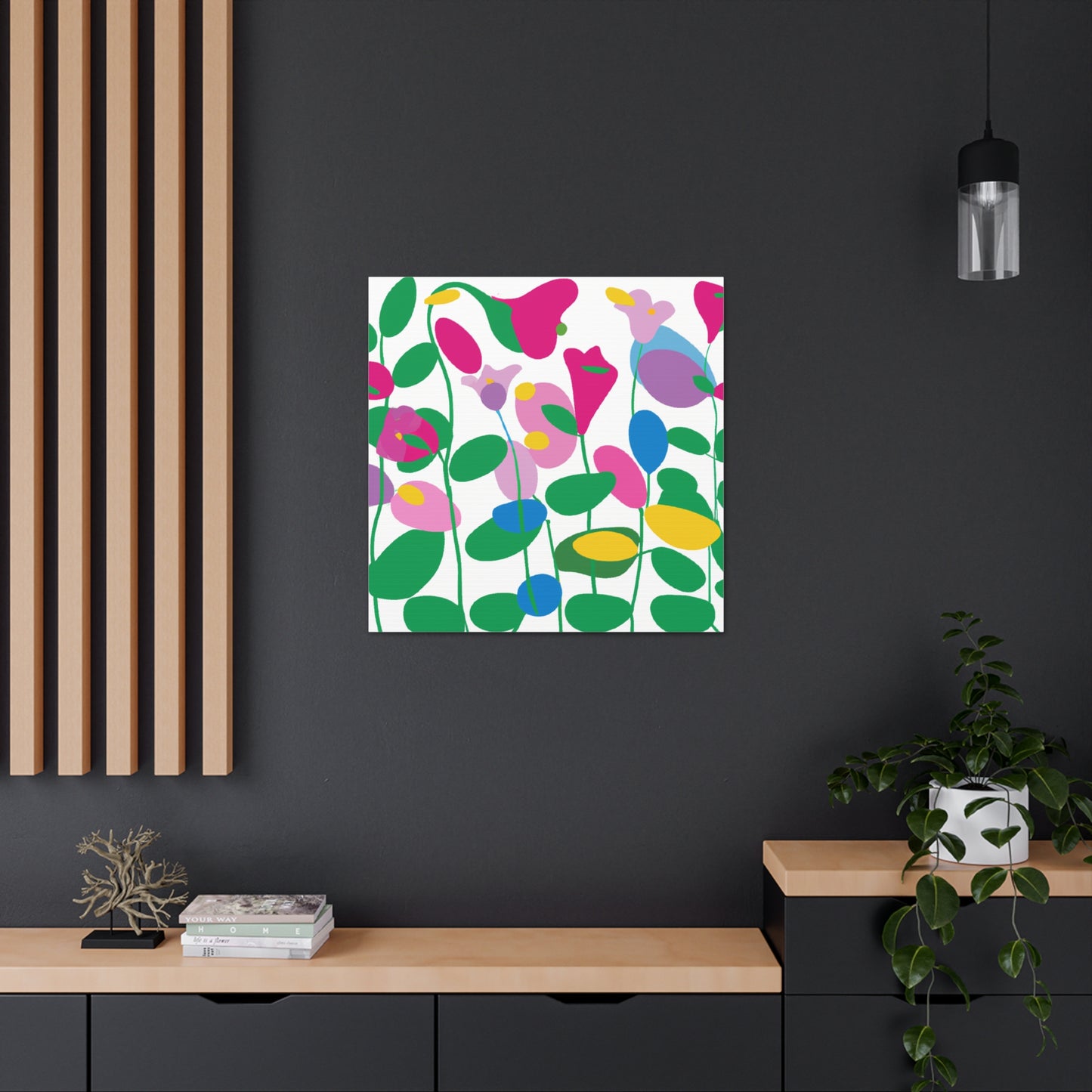"Unique Flower Canvas Print Drawing Inspiration from Wassily Kandinsky" by PenPencilArt