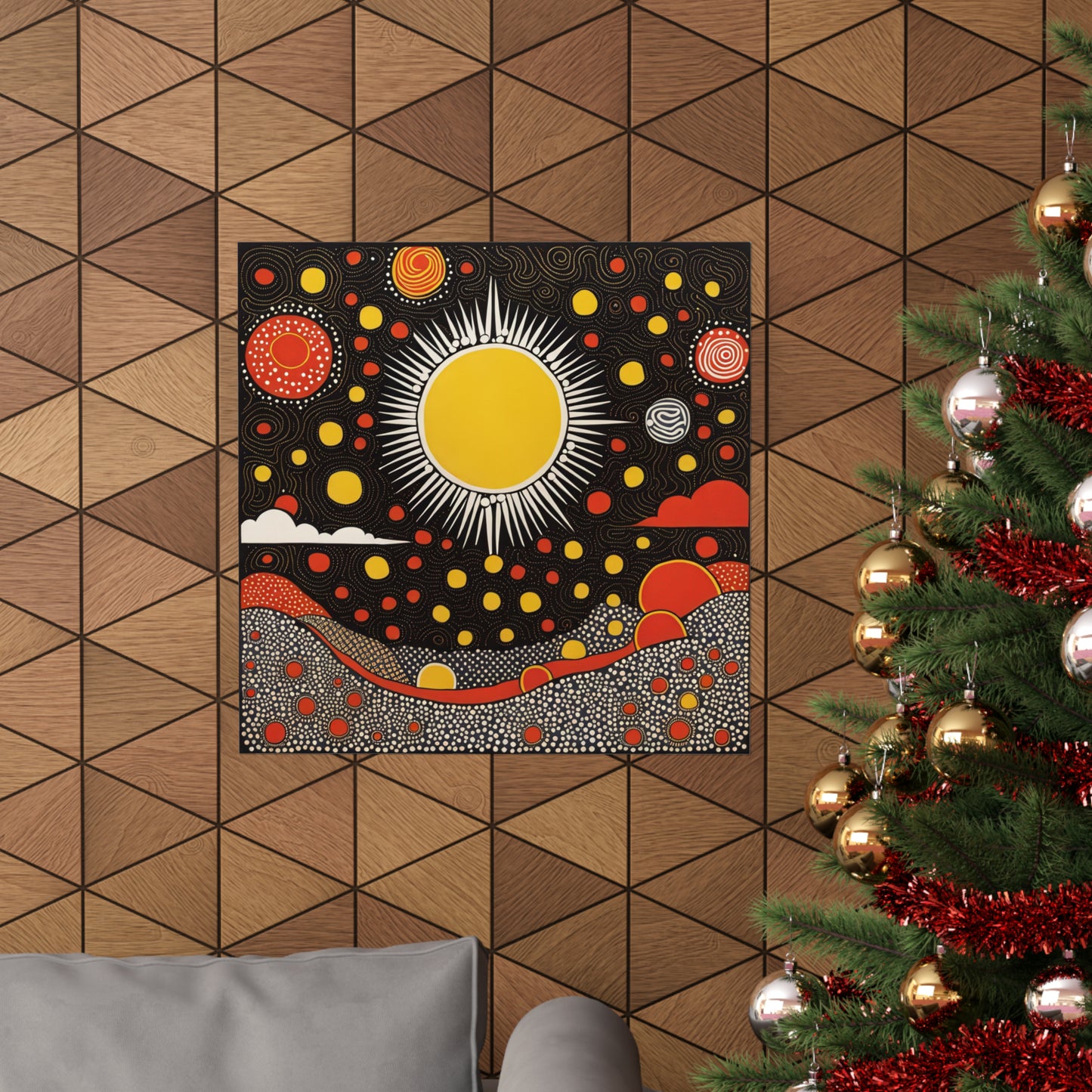 "Yayoi Kusama Inspired Sun Poster Print" by PenPencilArt