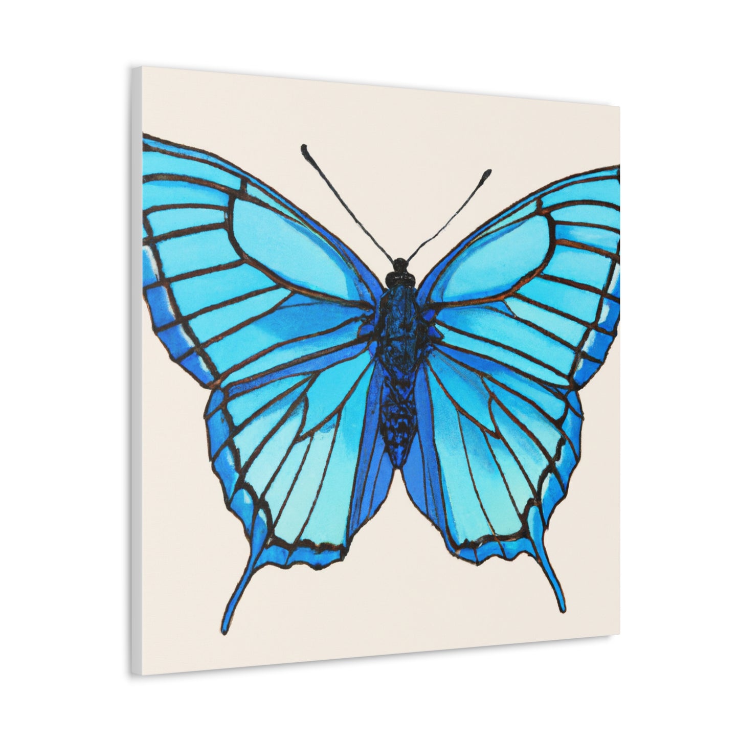 "Hariton Pushwagner Inspired Blue Butterfly Canvas Print" by PenPencilArt