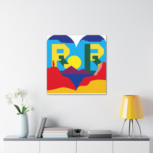 "Robert Indiana Inspired Desert Landscape Canvas Print" by PenPencilArt