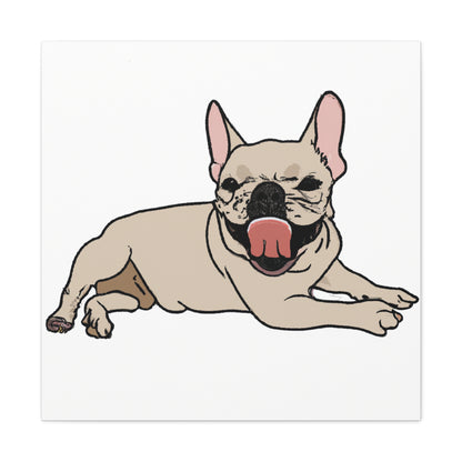 "Canvas Print of a Happy Dog with Mel Ramos Style" by PenPencilArt