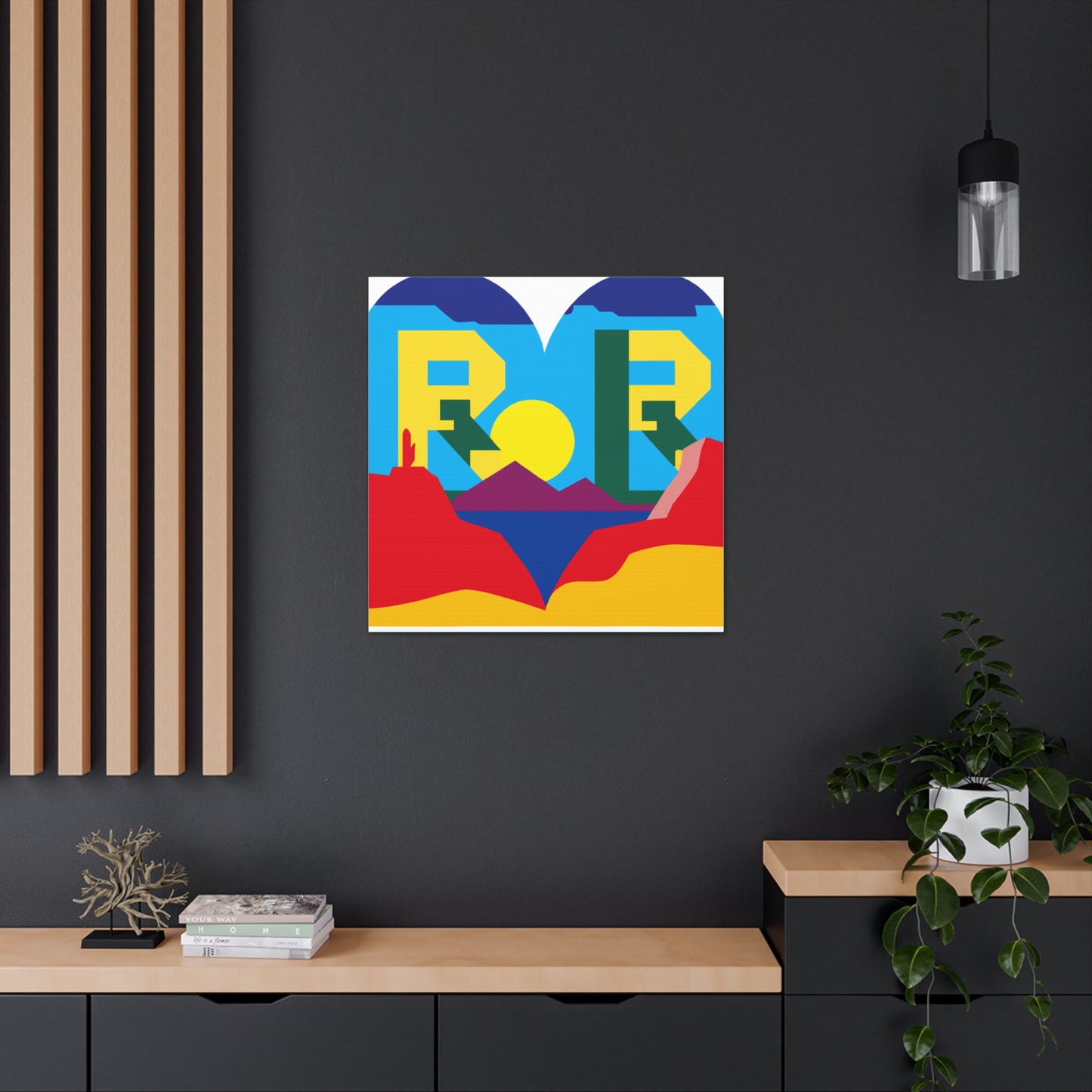 "Robert Indiana Inspired Desert Landscape Canvas Print" by PenPencilArt