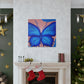 "Blue Butterfly Canvas Print Inspired by Georgia O'Keeffe" by PenPencilArt