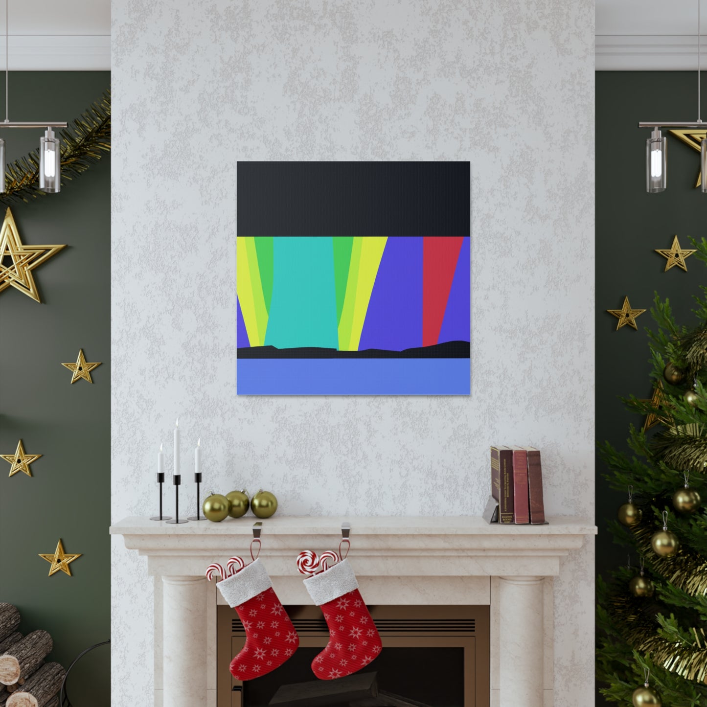 "Aurora Borealis Canvas Print Inspired by Kazimir Malevich" by PenPencilArt