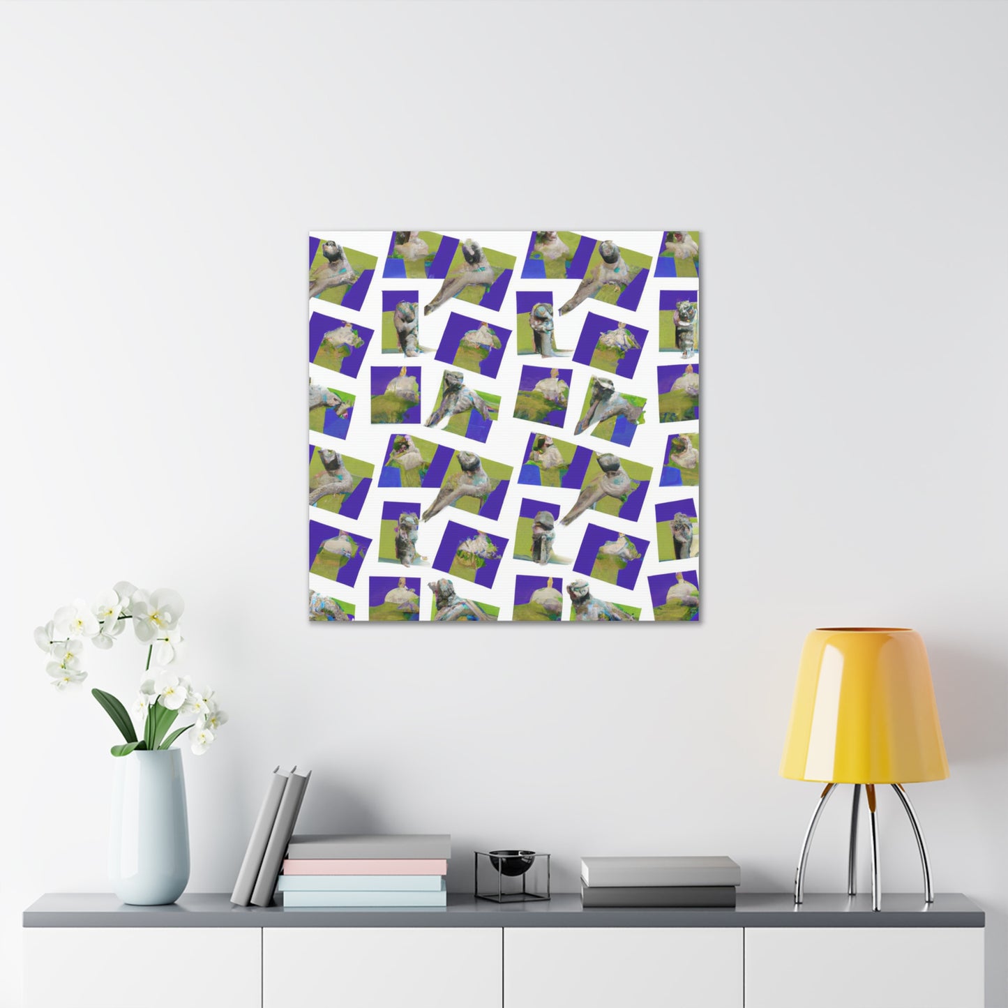 "David Hockney-Inspired Happy Dog Canvas Print" by PenPencilArt