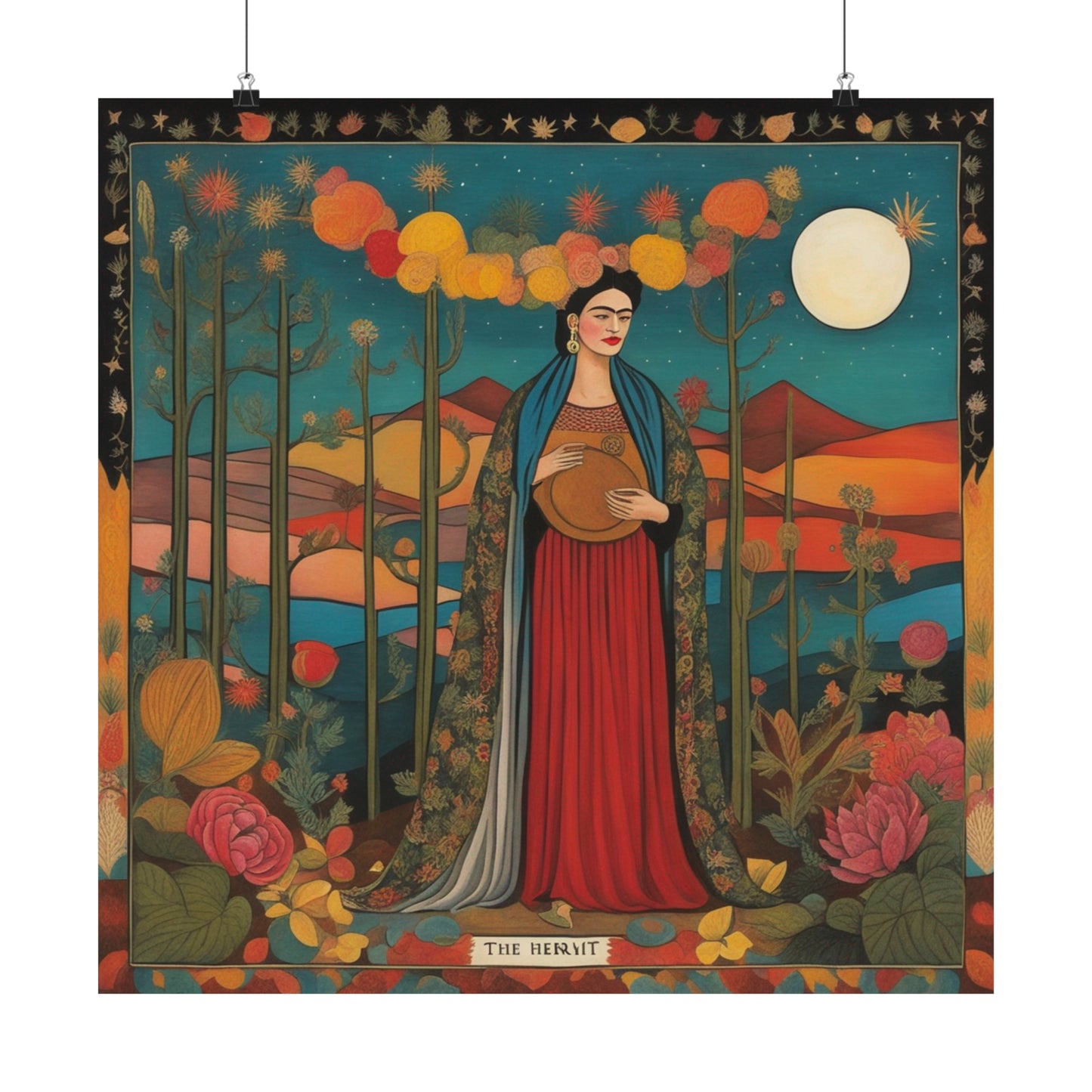 Printed Poster of "The Hermit" - Frida Kahlo Artistic Inspiration by PenPencilArt