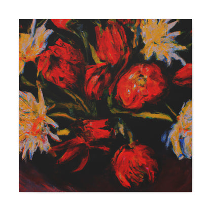 "Bright and Bold Flower Canvas Prints in the Style of Clyfford Still" by PenPencilArt