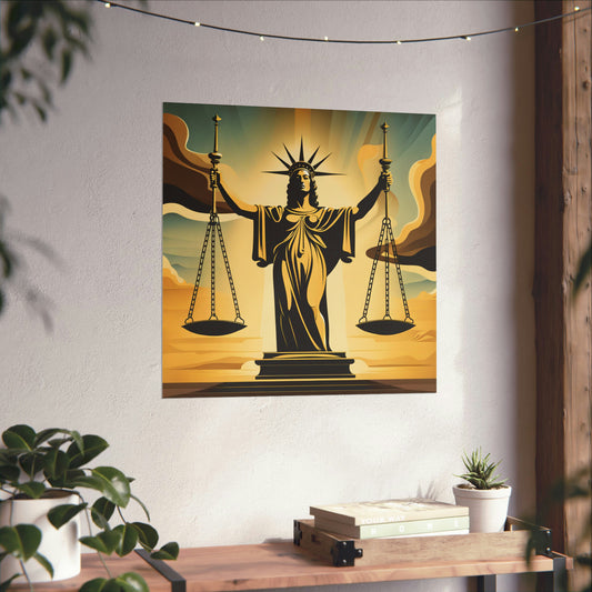 "Dalí-Inspired Justice Poster Print: An Eye-Catching Artwork" by PenPencilArt