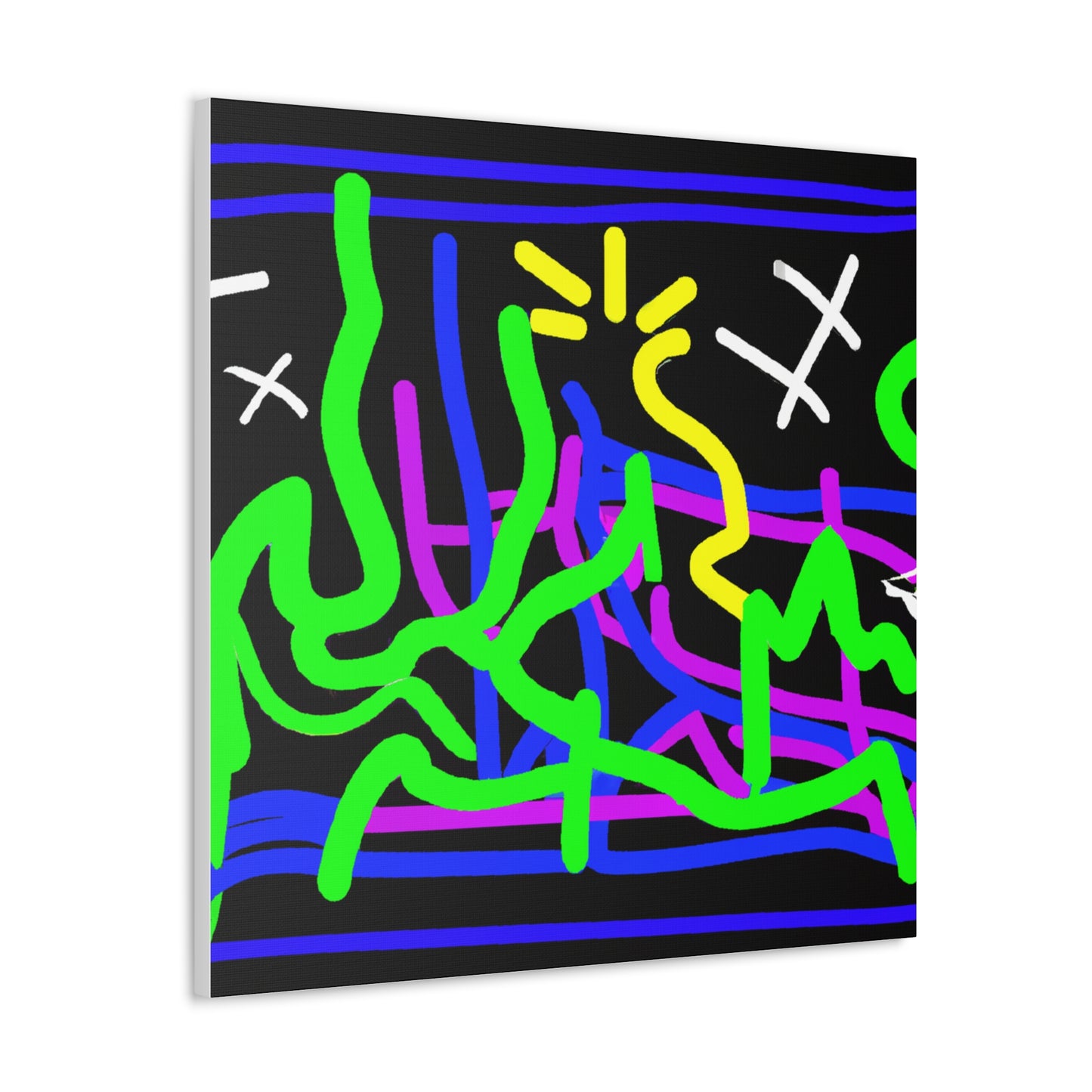 "Keith Haring Inspired Aurora Borealis Canvas Prints" by PenPencilArt