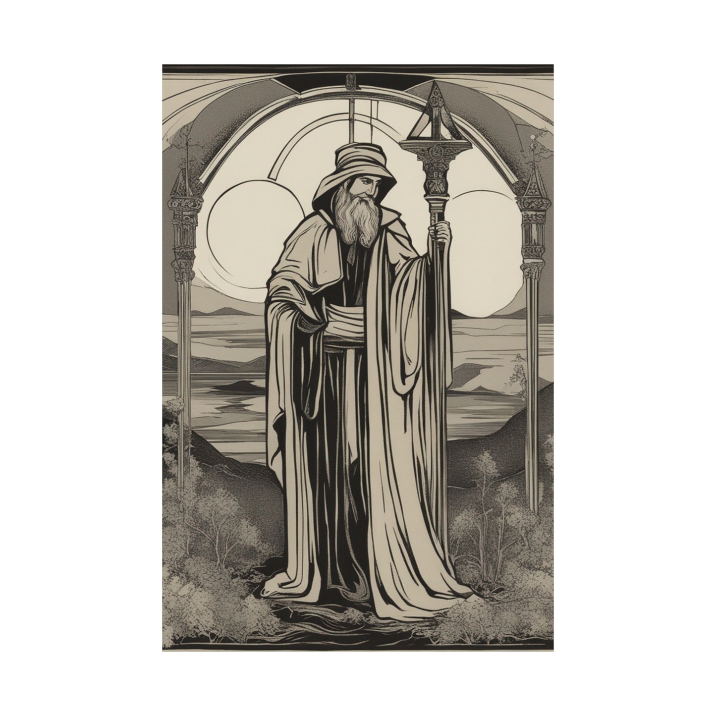 "The Hermit in a James Gill-Inspired Poster Art Print" by PenPencilArt