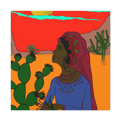 "Frida Kahlo-Inspired Desert Landscape Canvas Print" by PenPencilArt