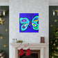 "Peter Max-Inspired Blue Butterfly Canvas Print" by PenPencilArt