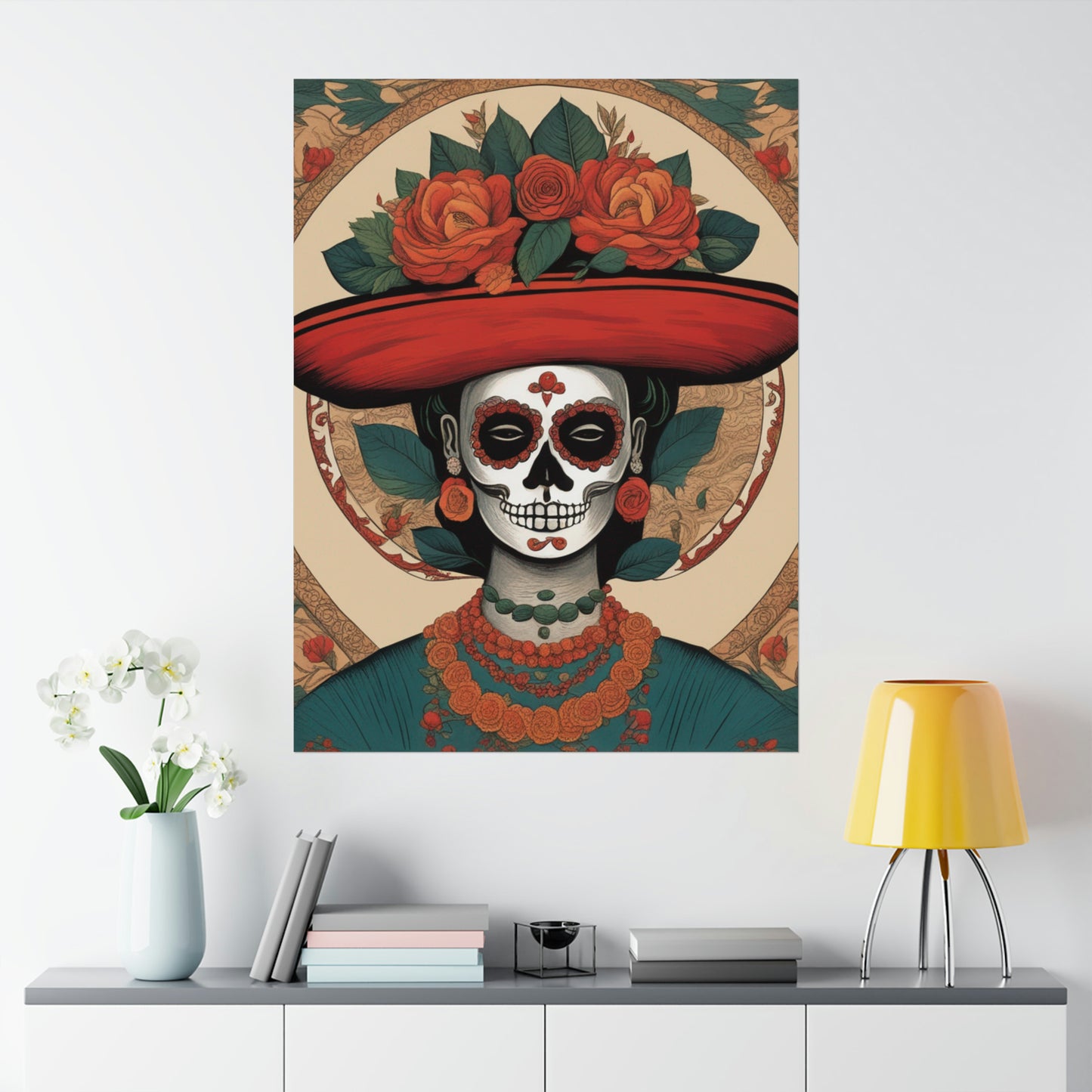 "Frida Kahlo-Inspired 'Death' Decorative Poster Print" by PenPencilArt