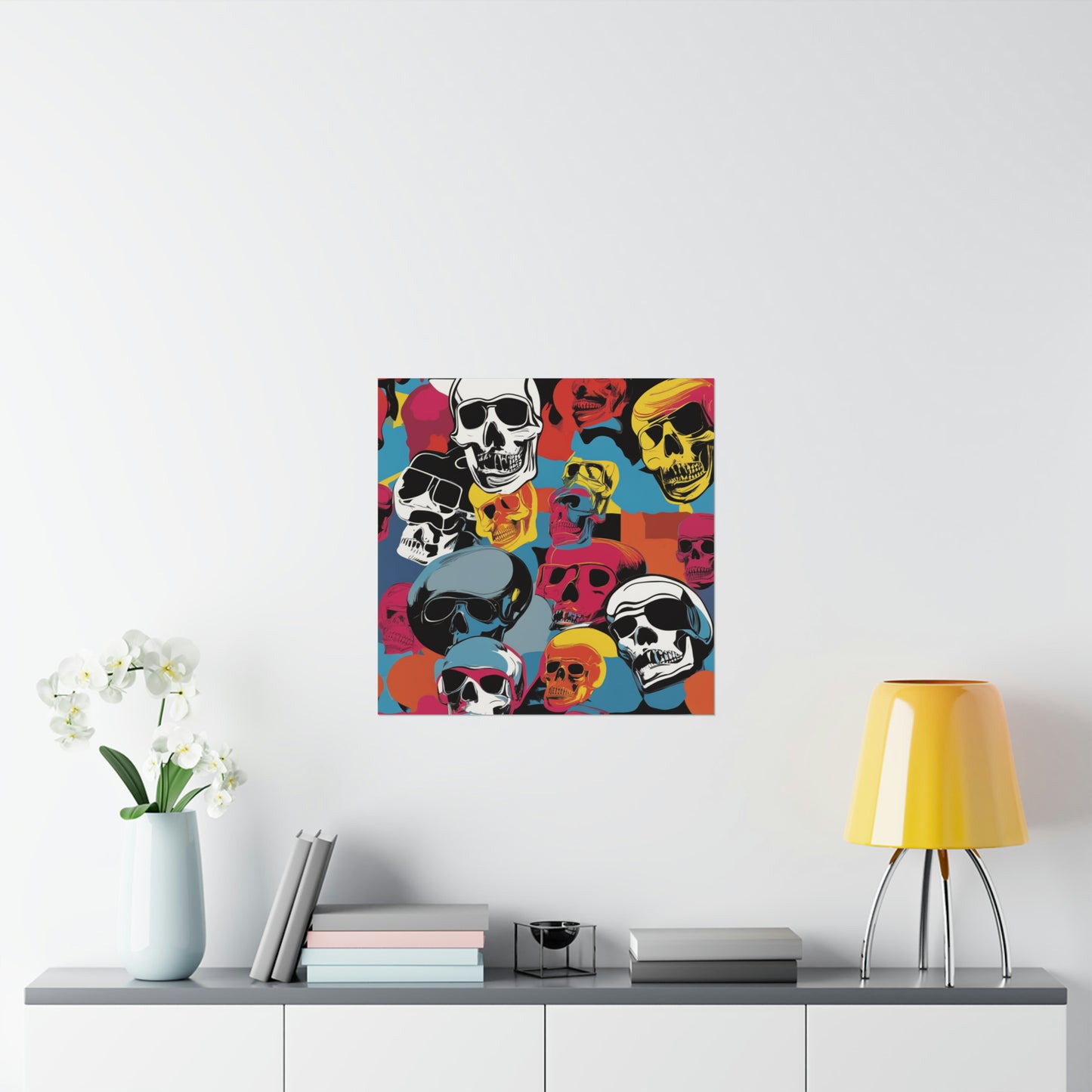 "Vibrant Pop Art Poster of Death - Andy Warhol Inspired" by PenPencilArt