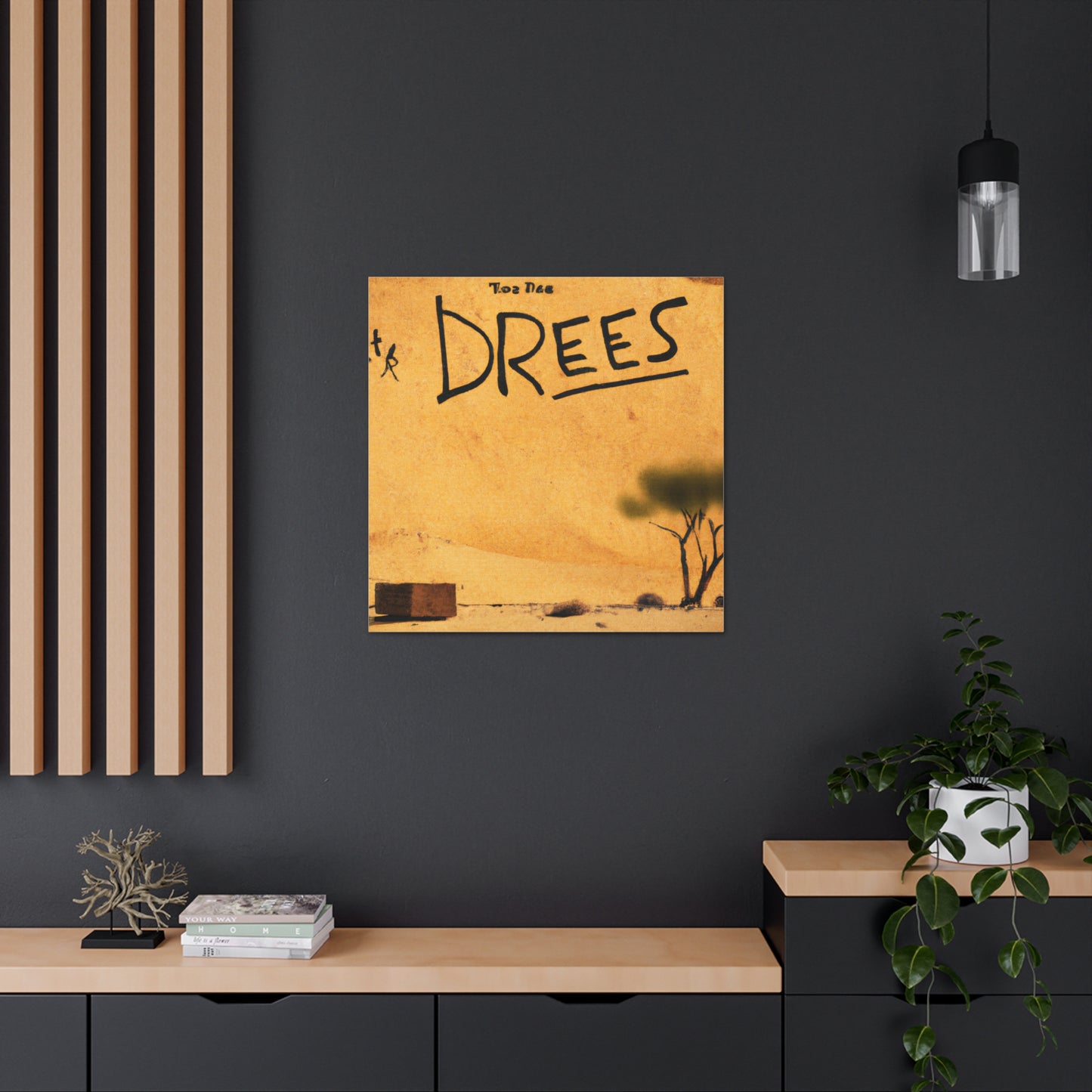 "Desert Landscape Canvas Print Inspired by Banksy" by PenPencilArt