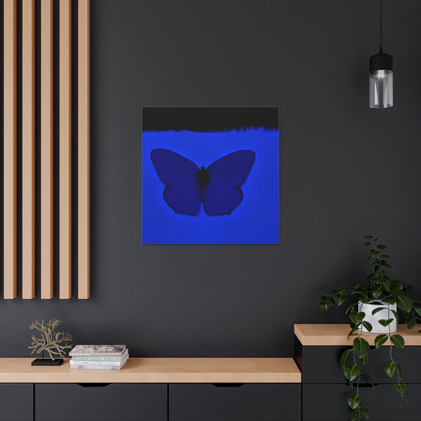 "A Blue Butterfly Canvas Print Inspired By Mark Rothko" by PenPencilArt