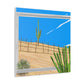 "Artistic Desert Landscape Inspired by David Hockney Canvas Print" by PenPencilArt