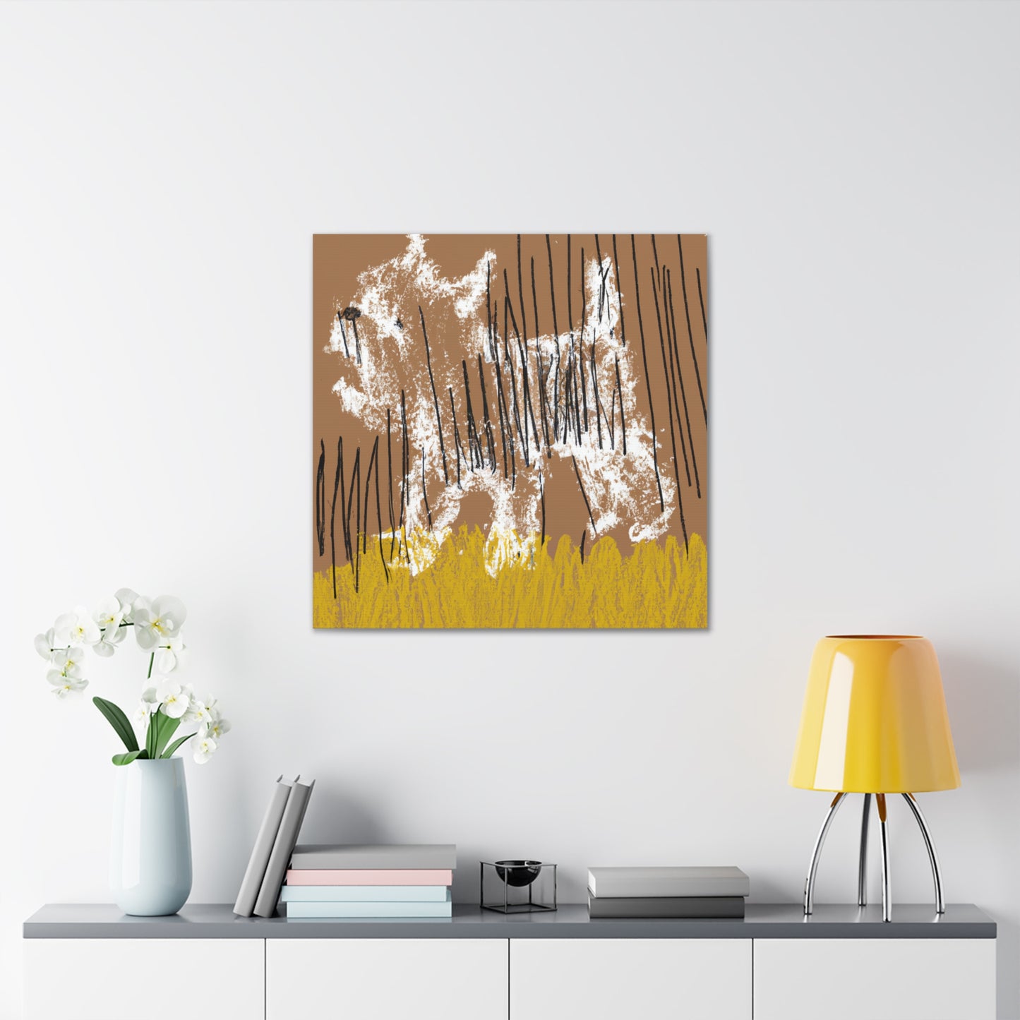 "Happy Dog Canvas Print Inspired by Clyfford Still" by PenPencilArt