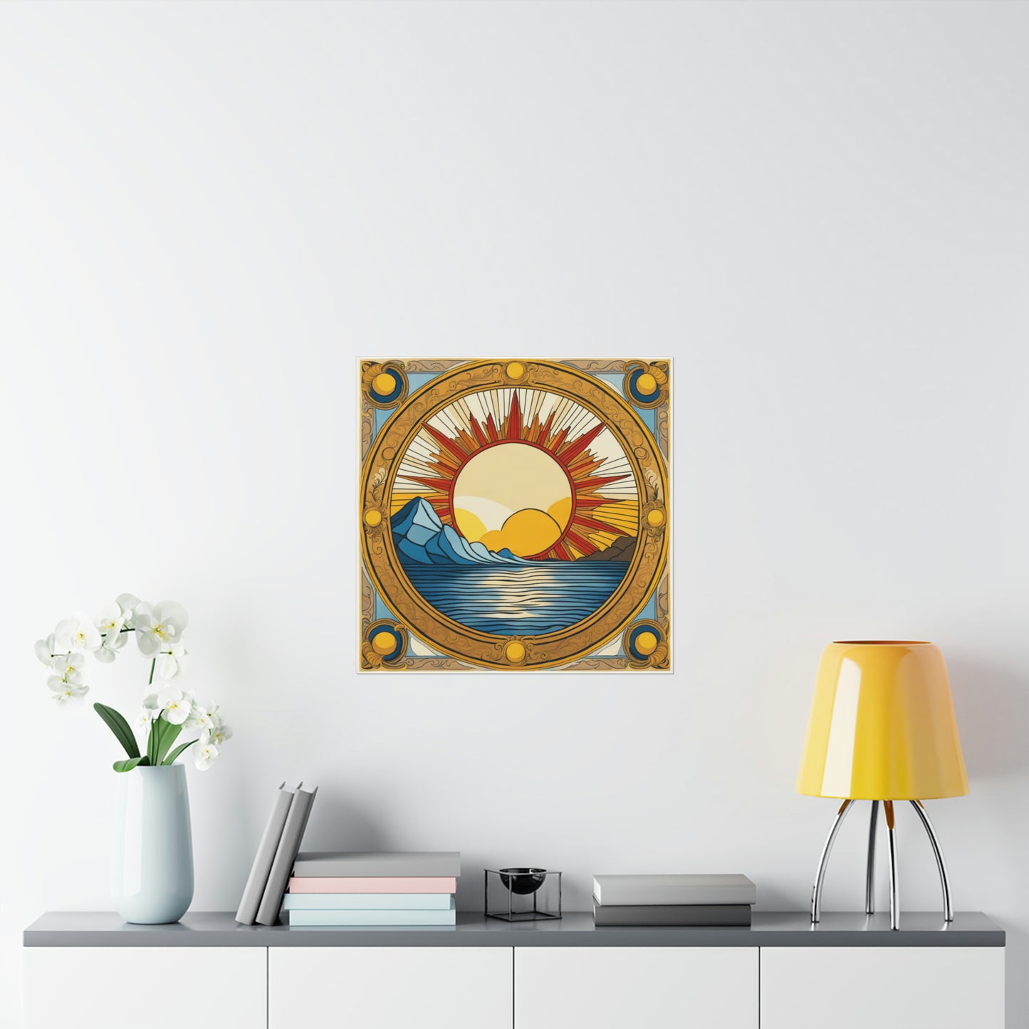 "Jeff Koons Inspired Sun Poster Print" by PenPencilArt