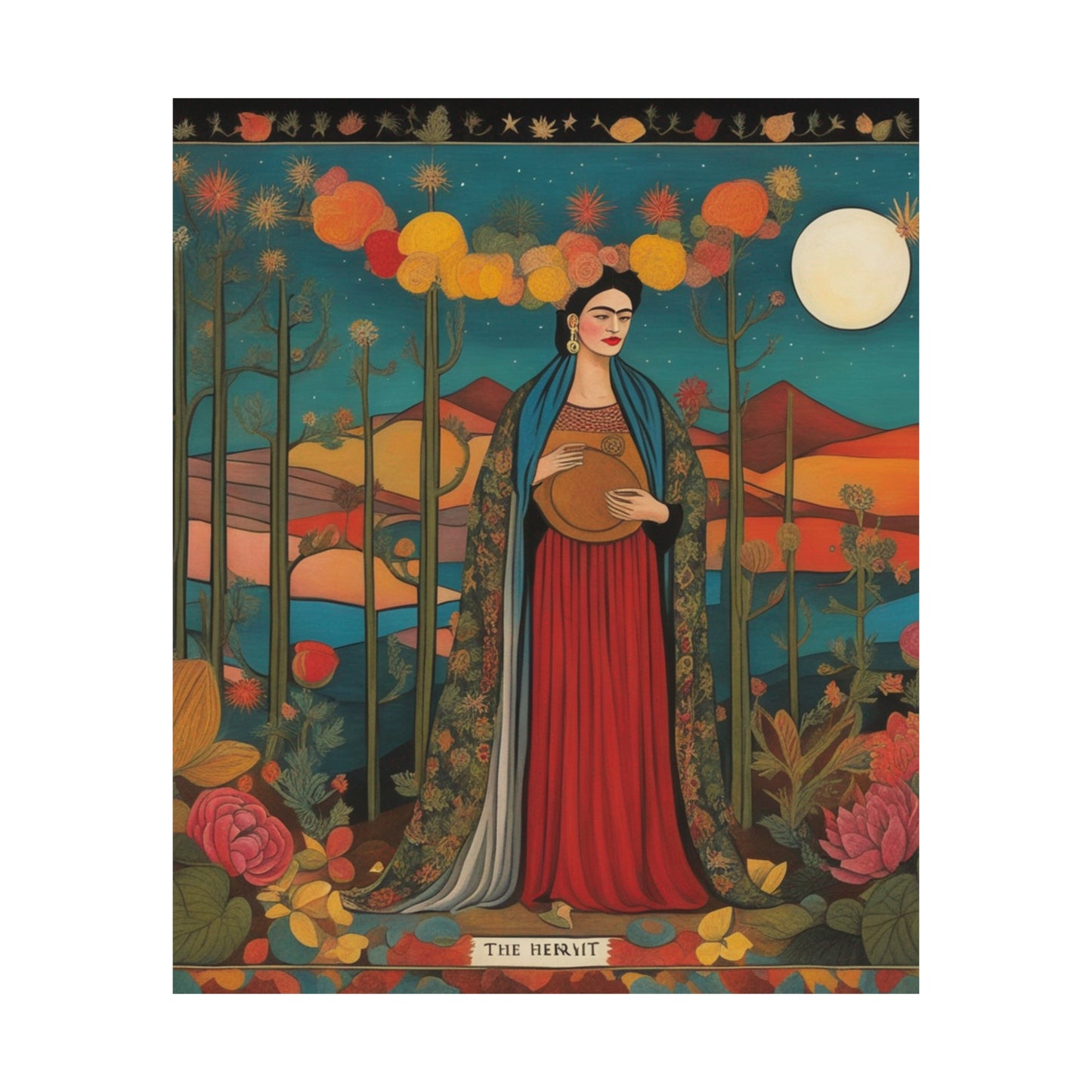 Printed Poster of "The Hermit" - Frida Kahlo Artistic Inspiration by PenPencilArt