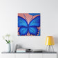 "Blue Butterfly Canvas Print Inspired by Georgia O'Keeffe" by PenPencilArt